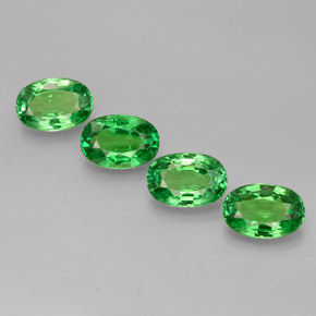 Gemas de granate tsavorita verde natural de  ct, corte óvalo, VVS-VS