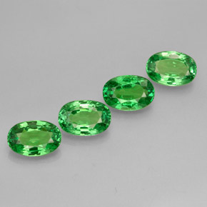 Gemas de granate tsavorita verde natural de  ct, corte óvalo, VVS-VS