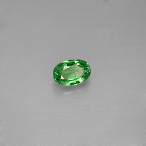 Granate tsavorita verde natural de 0,62 ct, corte óvalo, VVS-VS