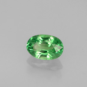 Granate tsavorita verde natural de 0,61 ct, corte óvalo, VS