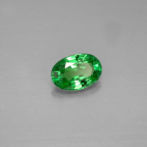 Granate tsavorita verde natural de 0,54 ct, corte óvalo, VS-SI
