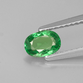 Granate tsavorita verde natural de 0,55 ct, corte óvalo, VS-SI