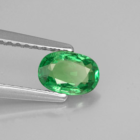 Granate tsavorita verde natural de 0,55 ct, corte óvalo, VS-SI