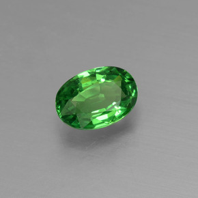 Granate tsavorita verde natural de 0,52 ct, corte óvalo, VS