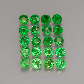Gemas de granate tsavorita verde natural de  ct, corte redondo, VS