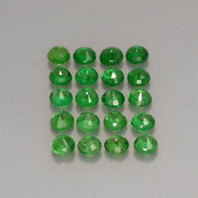 Gemas de granate tsavorita verde natural de  ct, corte redondo, VS