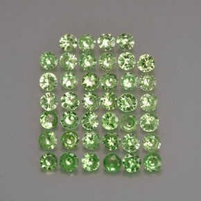 Gemas de granate tsavorita verde natural de  ct, corte redondo, VVS-VS