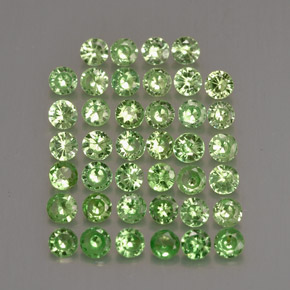 Gemas de granate tsavorita verde natural de  ct, corte redondo, VVS-VS