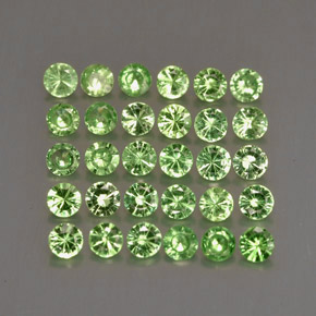 Gemas de granate tsavorita verde natural de  ct, corte redondo, VS