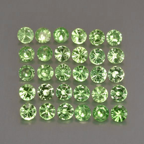 Gemas de granate tsavorita verde natural de  ct, corte redondo, VS