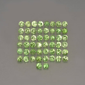 Gemas de granate tsavorita verde natural de  ct, corte redondo, VS