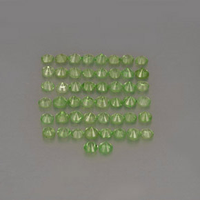 Gemas de granate tsavorita verde natural de  ct, corte redondo, VS