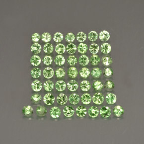 Gemas de granate tsavorita verde natural de  ct, corte redondo, VS