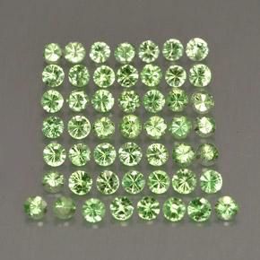 Gemas de granate tsavorita verde natural de  ct, corte redondo, VS