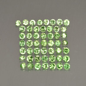 Gemas de granate tsavorita verde natural de  ct, corte redondo, VS