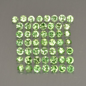Gemas de granate tsavorita verde natural de  ct, corte redondo, VS