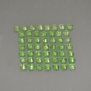 Gemas de granate tsavorita verde natural de  ct, corte redondo, VS
