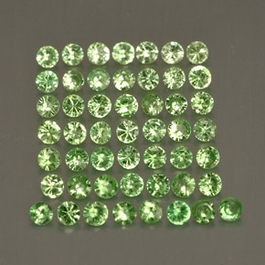 Gemas de granate tsavorita verde natural de  ct, corte redondo, VS