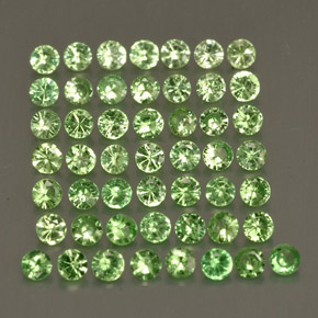 Gemas de granate tsavorita verde natural de  ct, corte redondo, VS