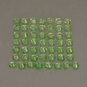 Gemas de granate tsavorita verde natural de  ct, corte redondo, VS
