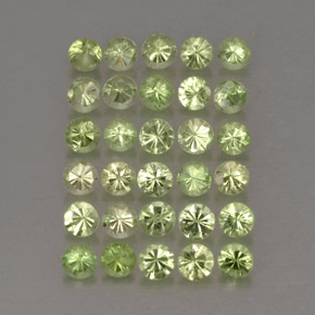 Gemas de granate tsavorita verde natural de  ct, corte redondo, VS