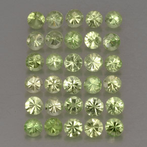 Gemas de granate tsavorita verde natural de  ct, corte redondo, VS