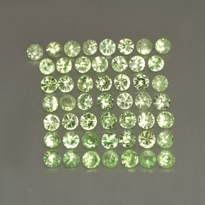 Gemas de granate tsavorita verde natural de  ct, corte redondo, VS