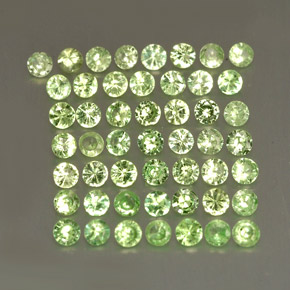 Gemas de granate tsavorita verde natural de  ct, corte redondo, VS