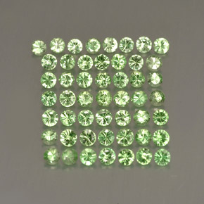 Gemas de granate tsavorita verde natural de  ct, corte redondo, VS