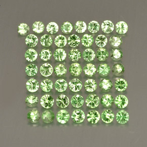 Gemas de granate tsavorita verde natural de  ct, corte redondo, VS
