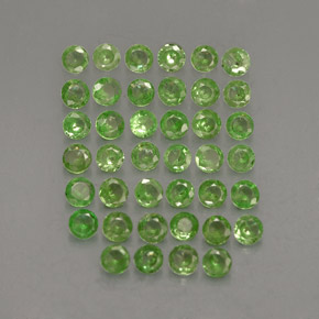 Gemas de granate tsavorita verde natural de  ct, corte redondo, VS