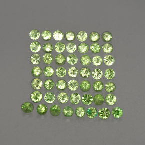 Gemas de granate tsavorita verde natural de  ct, corte redondo, VS
