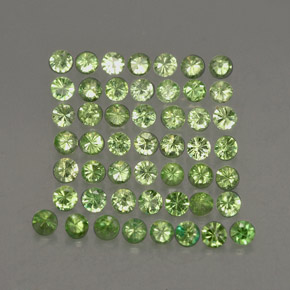 Gemas de granate tsavorita verde natural de  ct, corte redondo, VS