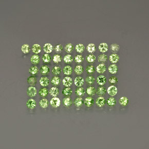 Gemas de granate tsavorita verde natural de  ct, corte redondo, VS