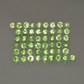 Gemas de granate tsavorita verde natural de  ct, corte redondo, VS