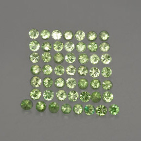 Gemas de granate tsavorita verde natural de  ct, corte redondo, VS