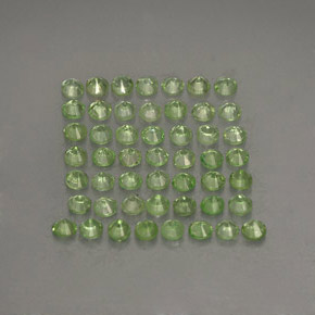 Gemas de granate tsavorita verde natural de  ct, corte redondo, VS