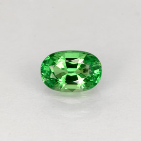 Granate tsavorita verde natural de 0,63 ct, corte óvalo, VS