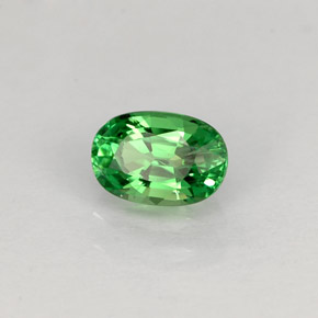 Granate tsavorita verde natural de 0,63 ct, corte óvalo, VS