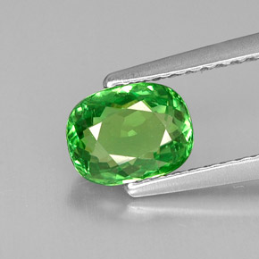 granate tsavorita Verde cromo natural de 1.25 ct, Corte Cojín, VVS-VS