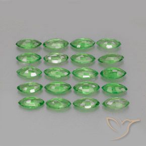 Gemas de Granate tsavorita Verde medio natural de 3.12 ct, Marquesa, VS