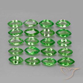 Gemas de Granate tsavorita Verde medio natural de 3.32 ct, Marquesa, VS