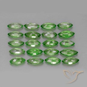 Gemas de Granate tsavorita Verde medio natural de 3.32 ct, Marquesa, VS