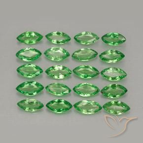 Gemas de Granate tsavorita Verde medio natural de 3.05 ct, Marquesa, VS