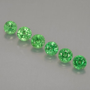 Gemas de granate tsavorita verde natural de  ct, corte redondo, VS