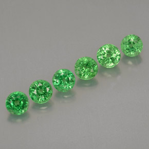 Gemas de granate tsavorita verde natural de  ct, corte redondo, VS