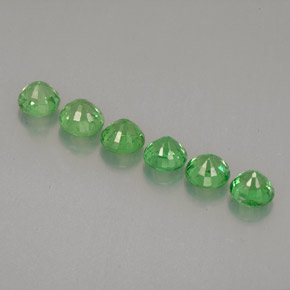 Gemas de granate tsavorita verde natural de  ct, corte redondo, VS