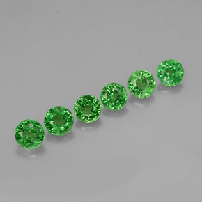 Gemas de granate tsavorita verde natural de  ct, corte redondo, VS