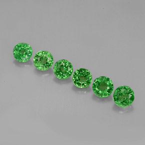 Gemas de granate tsavorita verde natural de  ct, corte redondo, VS