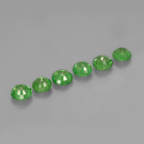 Gemas de granate tsavorita verde natural de  ct, corte redondo, VS